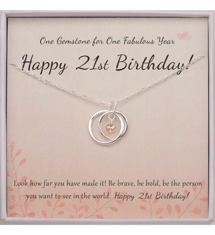 Happy 20th Birthday Card And Sterling Silver Necklace Jewelry Gift Set